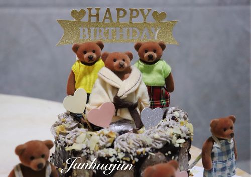 六只小熊主题生日蛋糕
